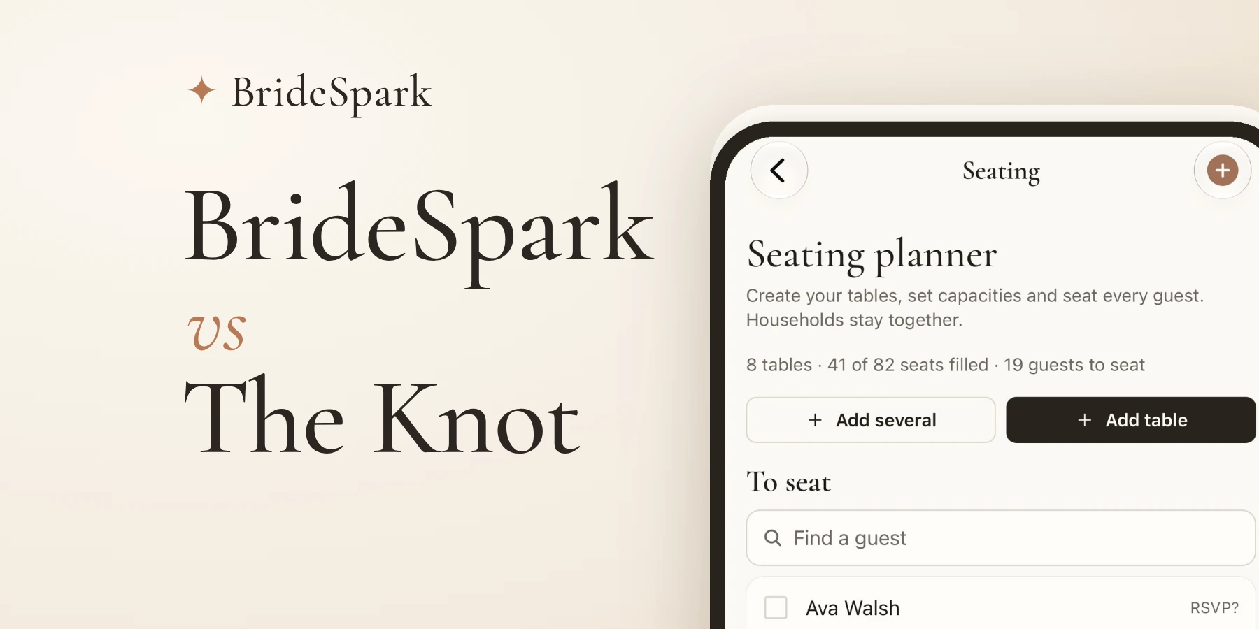 BrideSpark vs The Knot: comparativa honesta de organizadores de bodas gratis (2026)