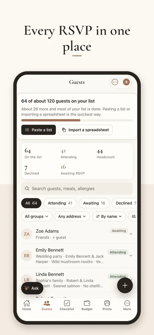 Guest list